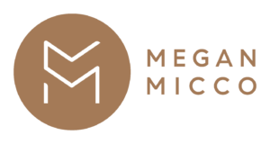 Megan-Micco_Monogram+Type_Horizontal_Redwood Megan Micco Redwood Logo