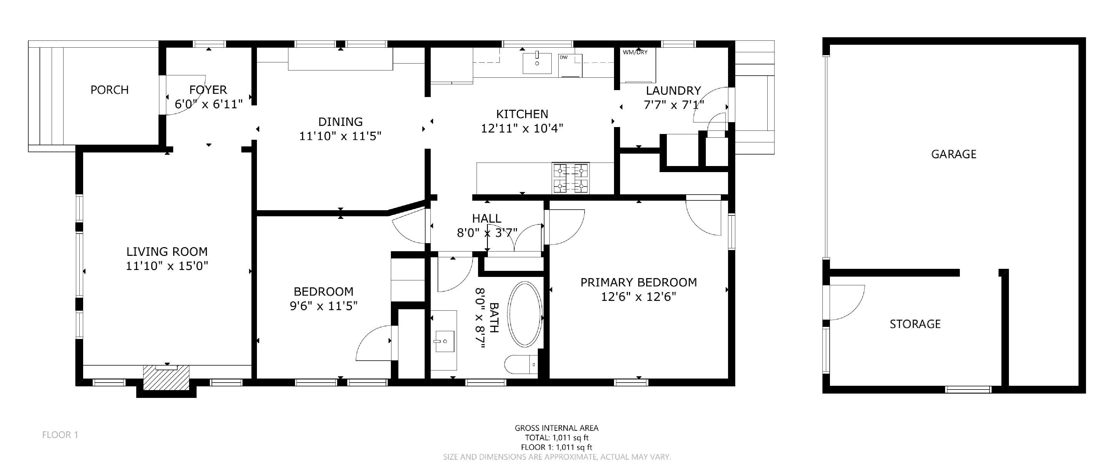 1307 Blake St - 2D Floor Plan