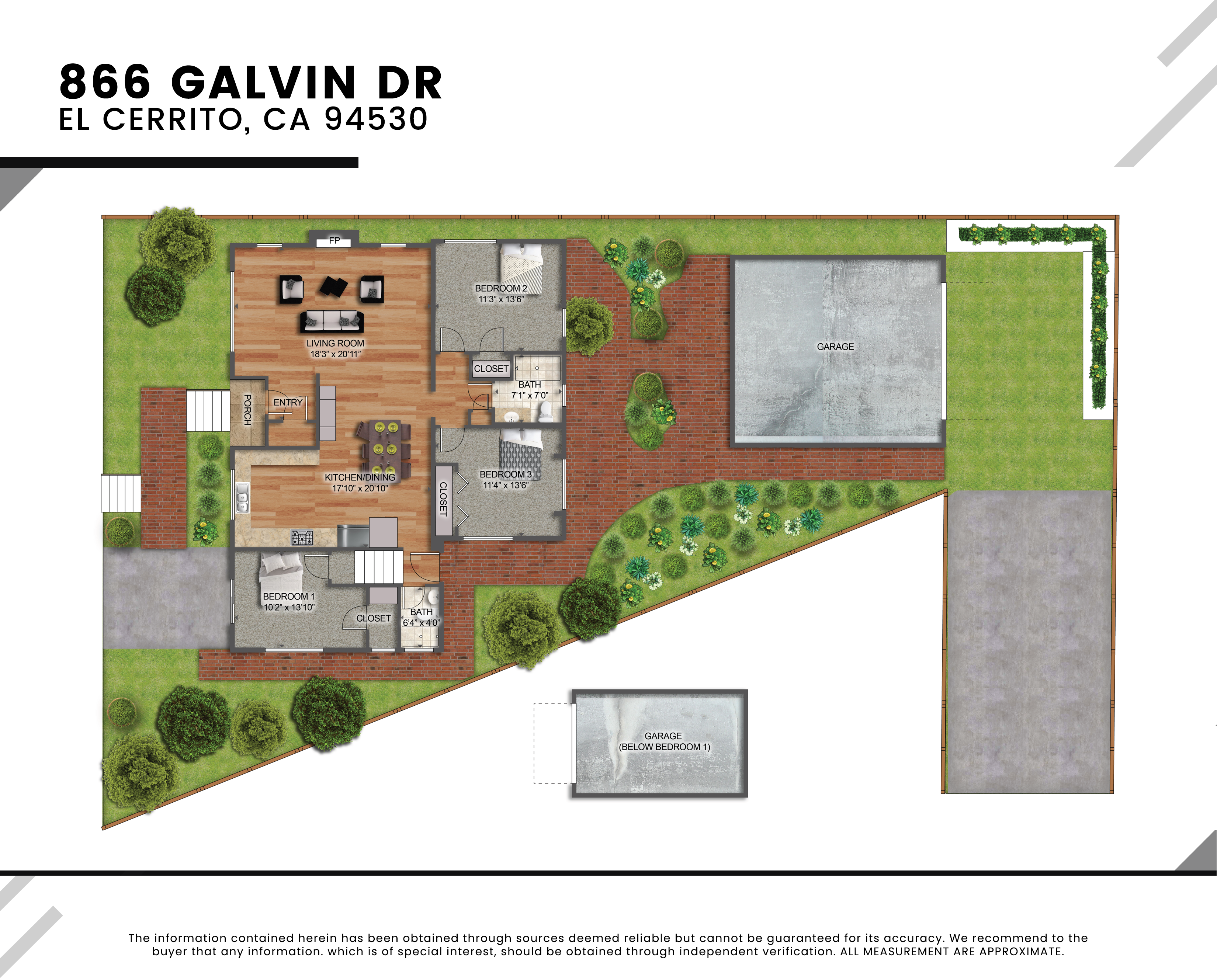 1424 Josephine St, Berkeley - 2D illustrated floor plan