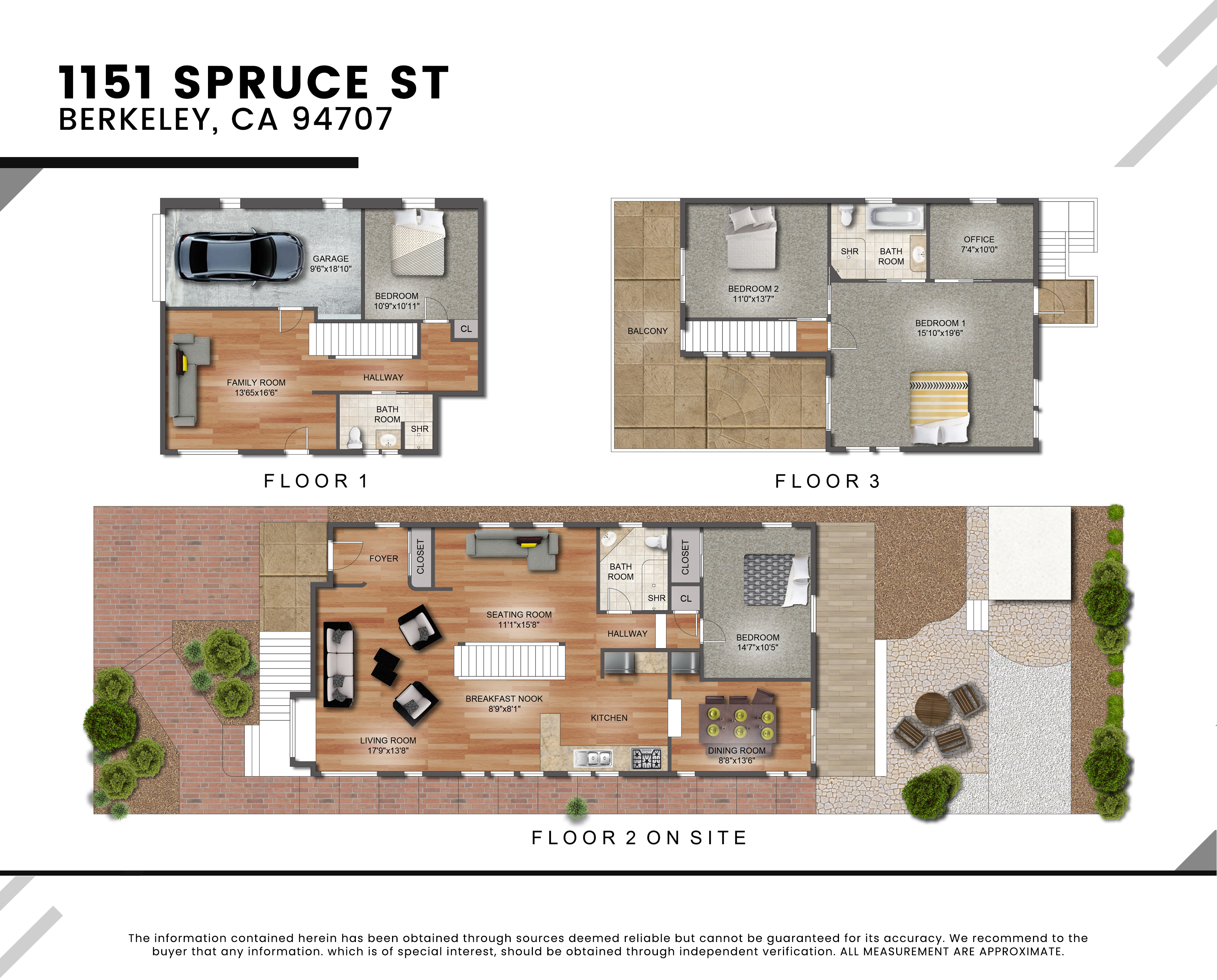 1151 Spruce St - Unbranded 2D Illustrated Floor Plan 1424 Josephine St, Berkeley - 2D illustrated floor plan
