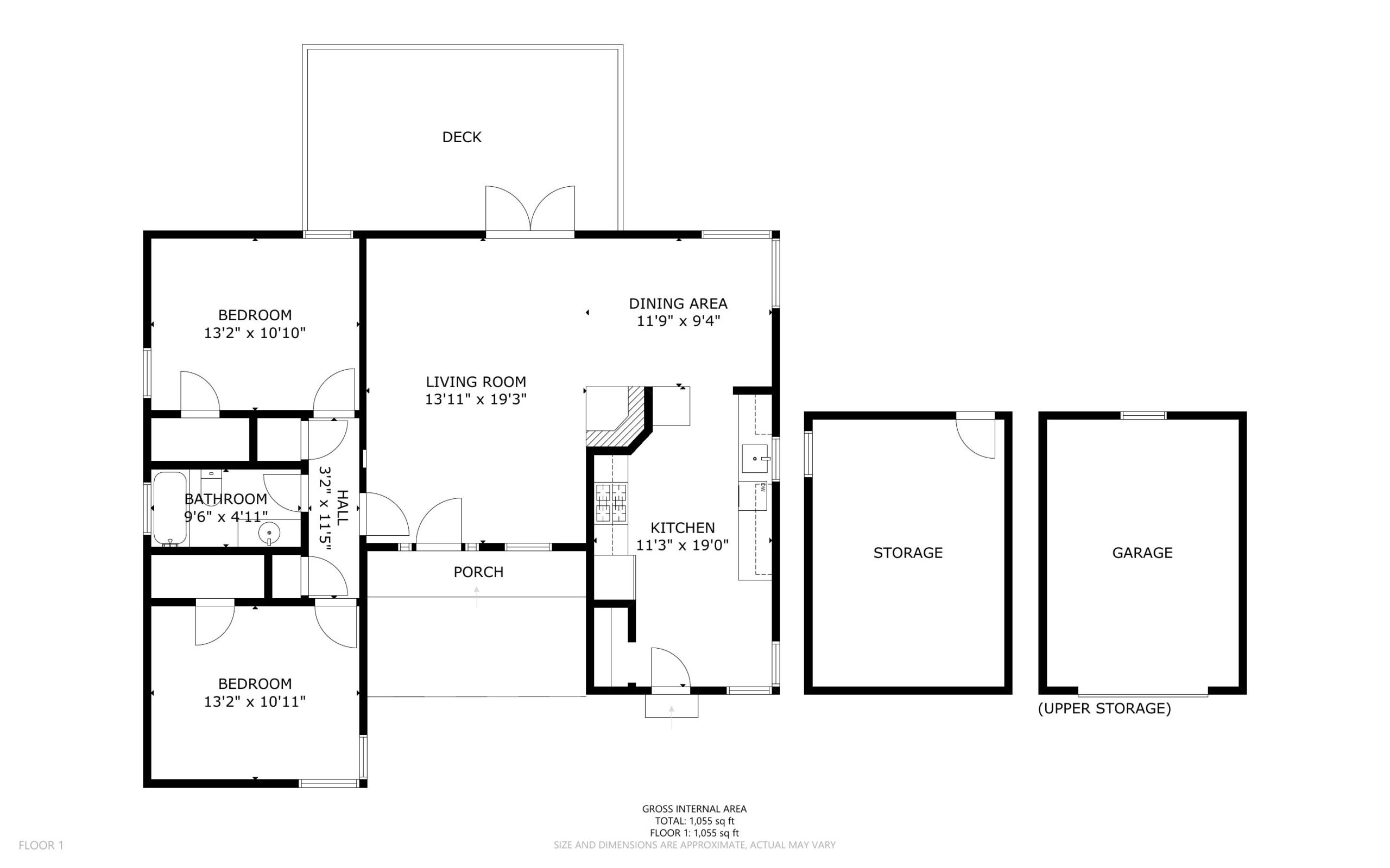 7418 Terrace Dr - Floor Plan 1107 El Centro Ave, Oakland - 2D Floor Plans